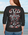 God Is My Strength All Over Print V-neck Long Sleeves Shirt