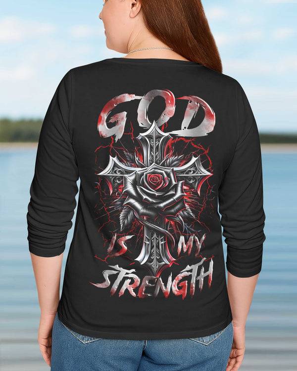 God Is My Strength All Over Print V-neck Long Sleeves Shirt