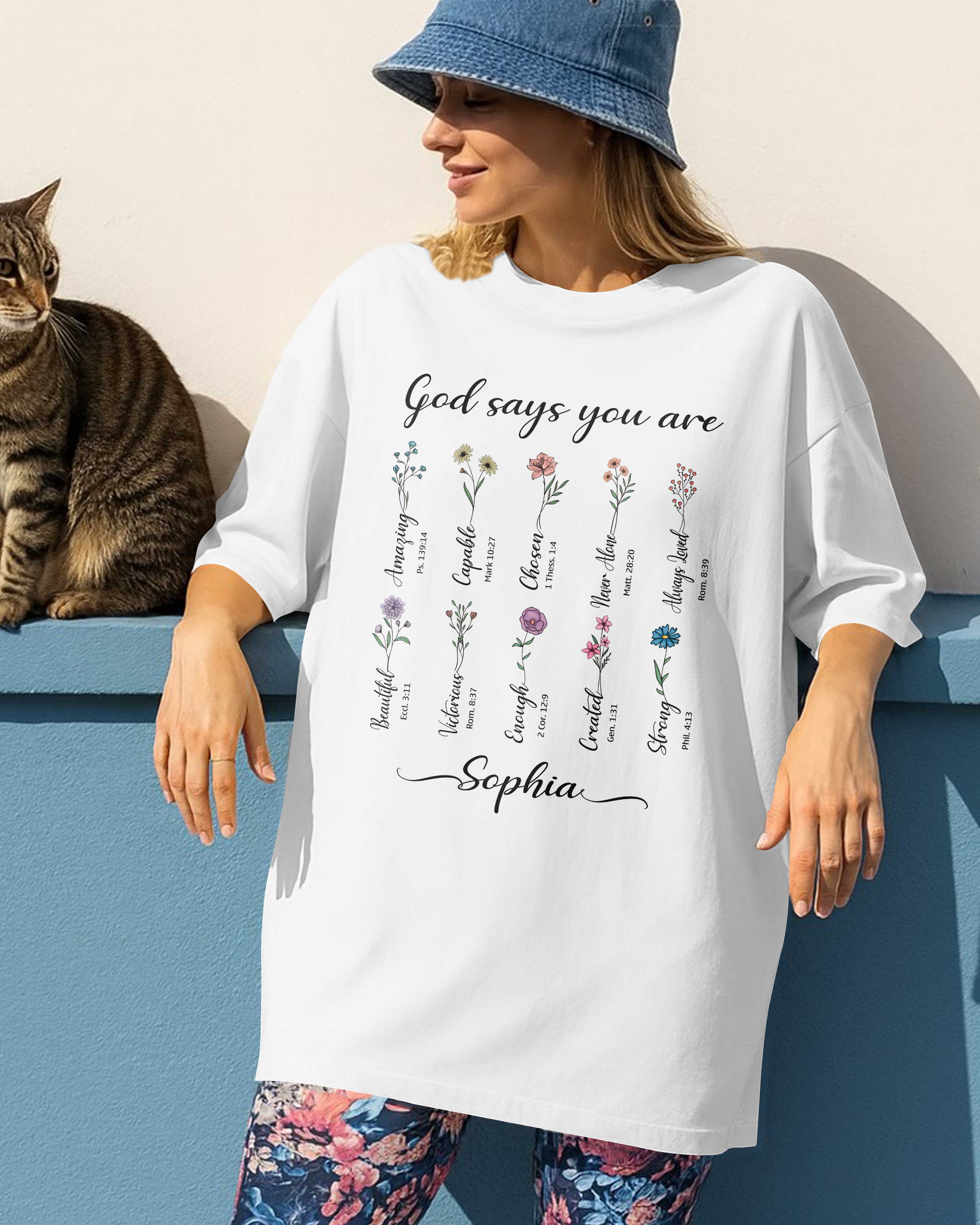 You Are Strong Amazing Capable Chosen Never Alone Always Loved Enough Beautiful Unique Created T-Shirt