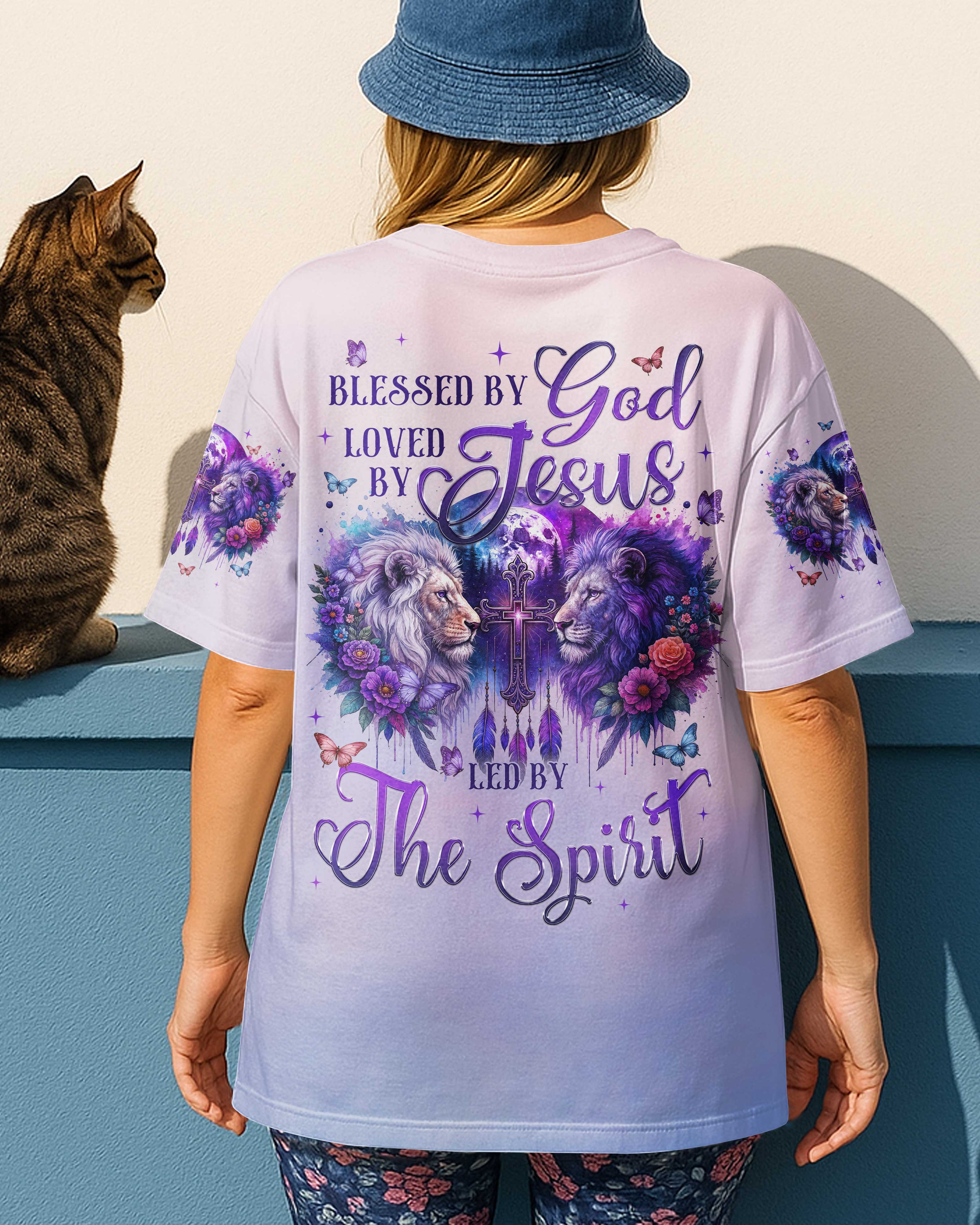 Blessed By God Loved By Jesus Led By The Spirit T-Shirt