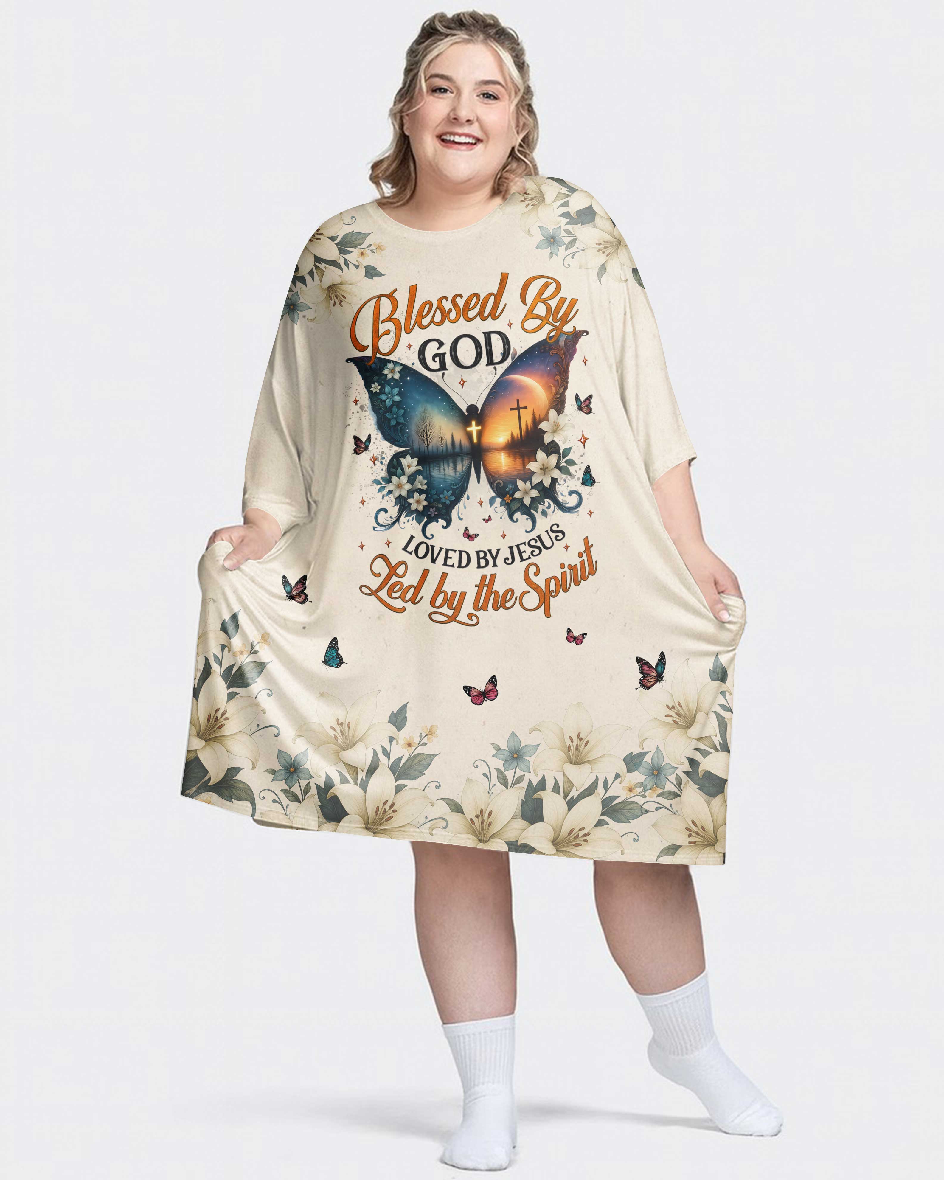 Blessed By God Loved By Jesus Led By The Spirit Sleep Tee