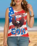 One Nation Under God Cut Out Wrap Back Tank Top