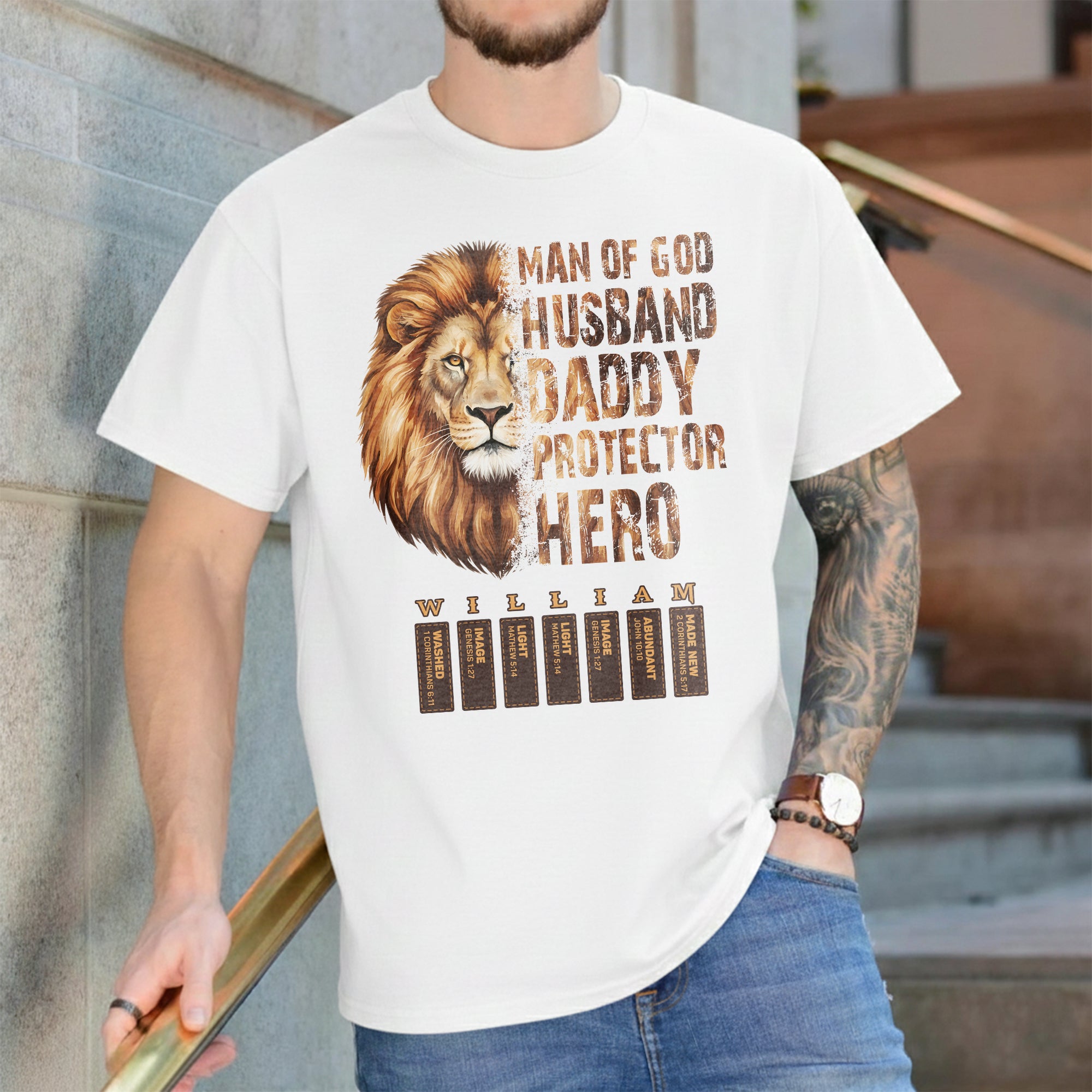 Man Of God Husband Daddy Protector Hero T-Shirt