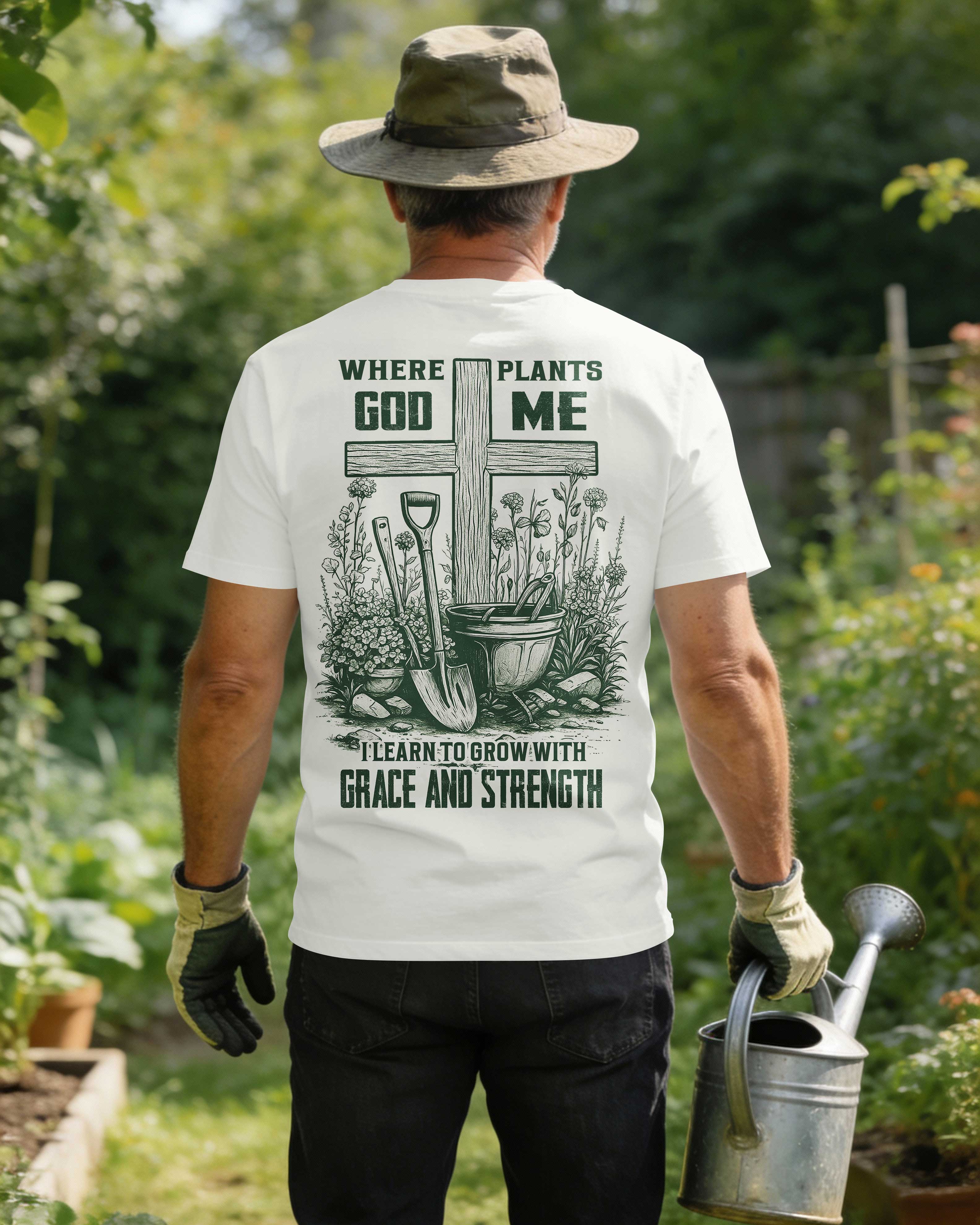 Where Plants God Me I Learn To Grow With Grace And Strength T-Shirt