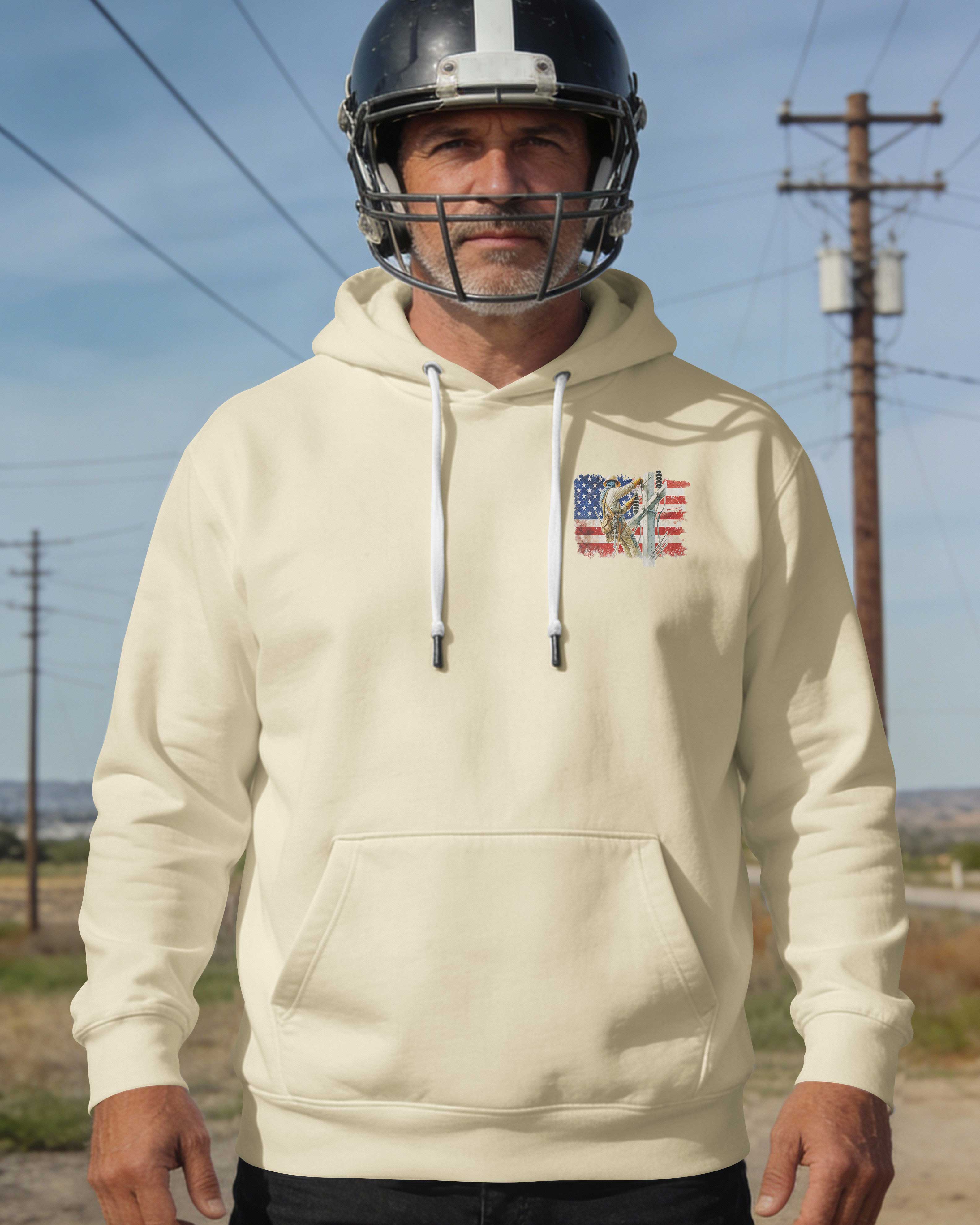 Retired Lineman Built By Grit Blessed By God Hoodie