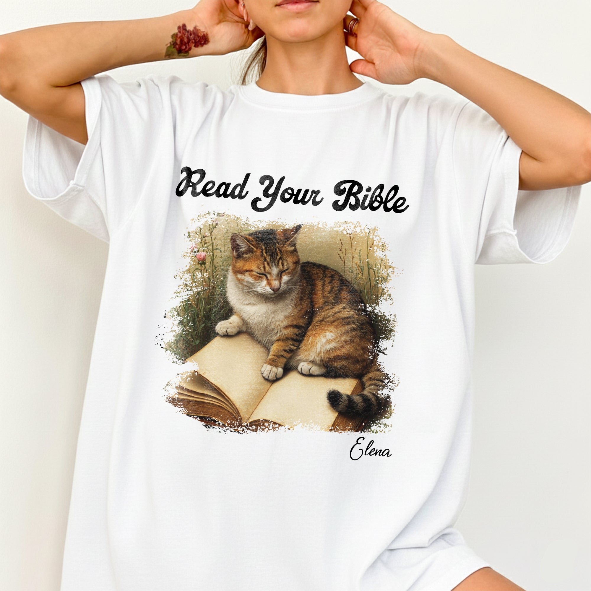 Read Your Bible Cat Lover T-Shirt