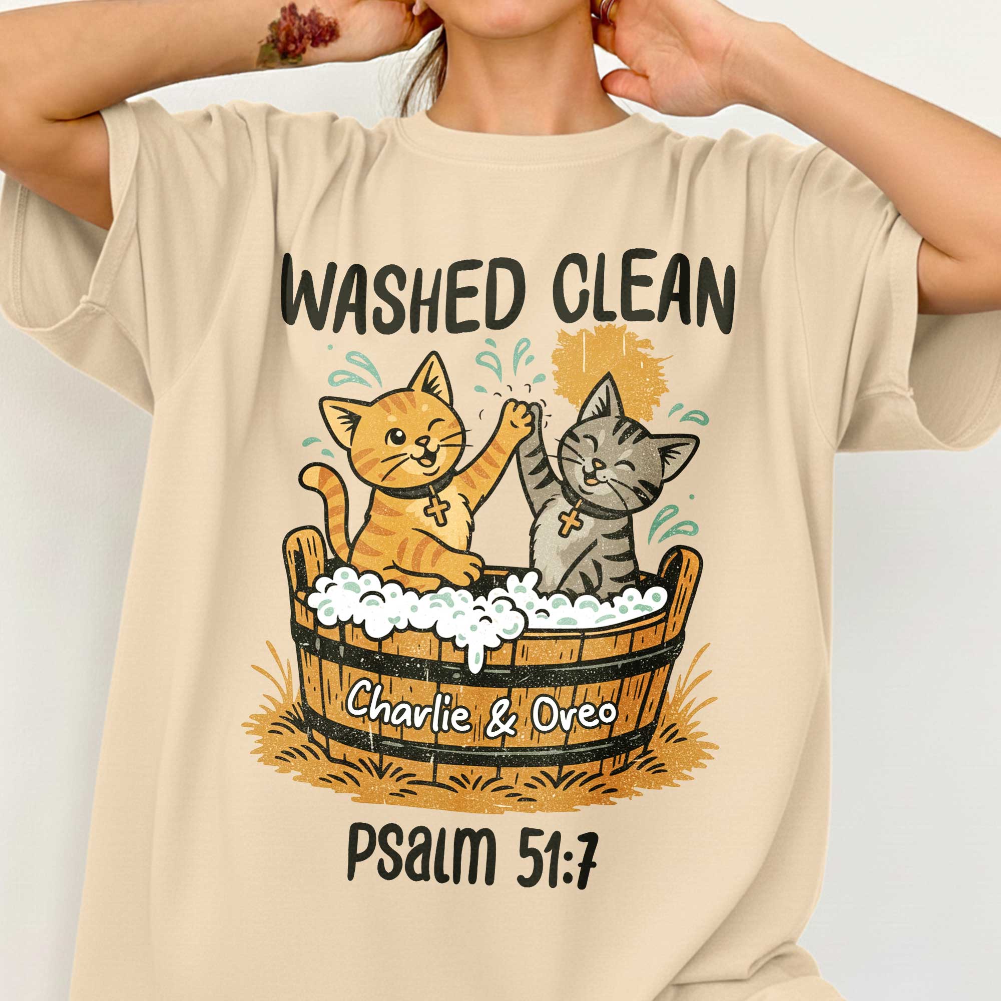 Washed Clean Cat Lovers T-Shirt