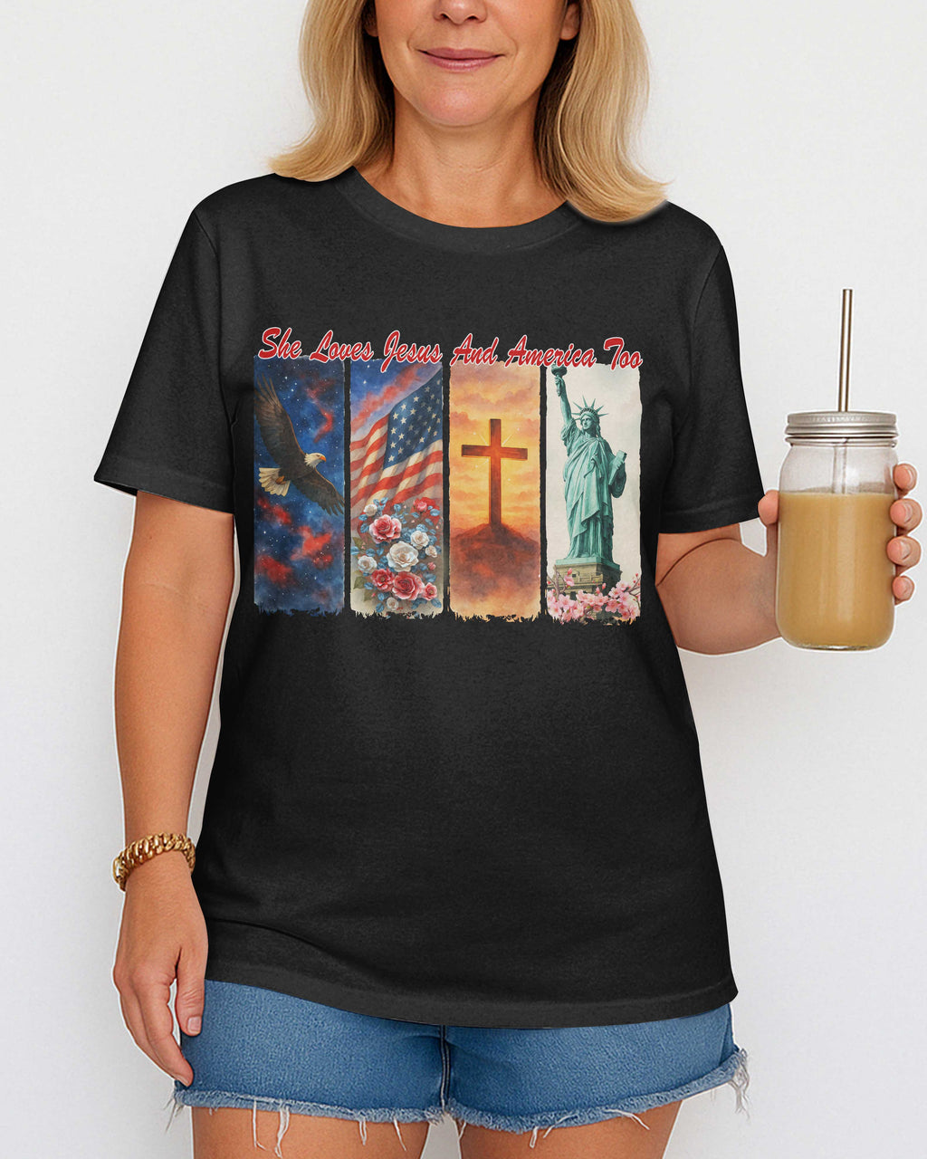 She Loves Jesus and America Too T-Shirt
