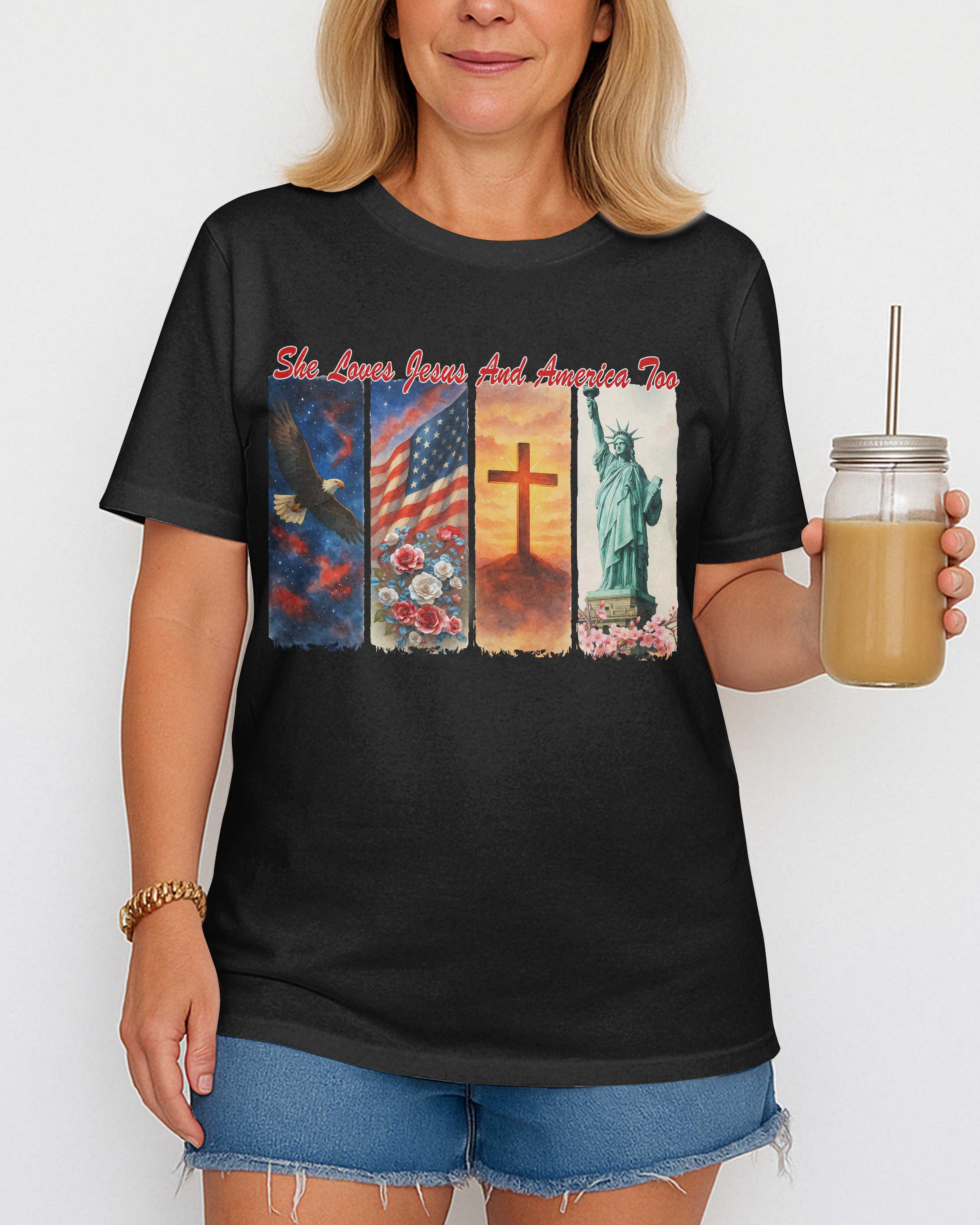She Loves Jesus and America Too T-Shirt