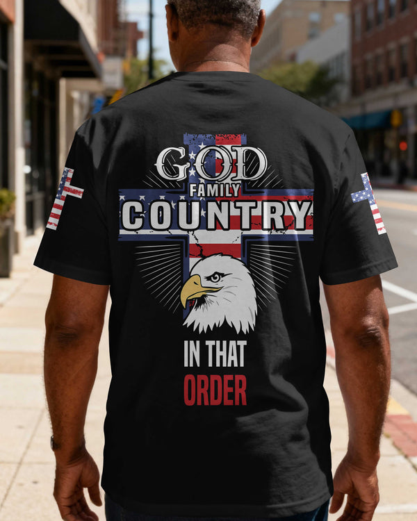 God Family Country In That Order All Over Print T-Shirt
