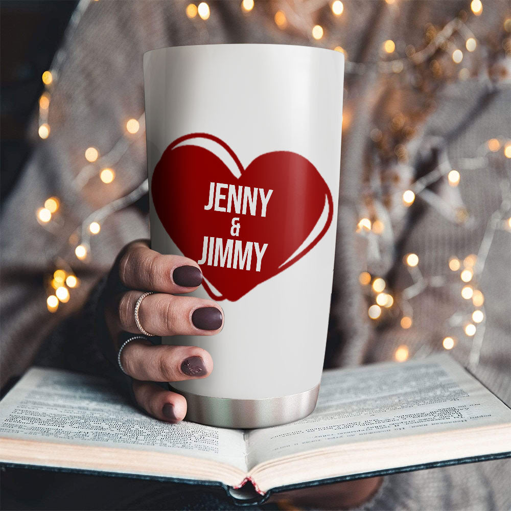 Let All That You Do Be Done In Love Personalized Stainless Steel Tumbler, Custom Couple Name