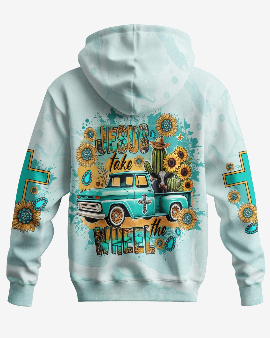 Jesus Take The Wheel All Over Print Zip Hoodie - Christ Color