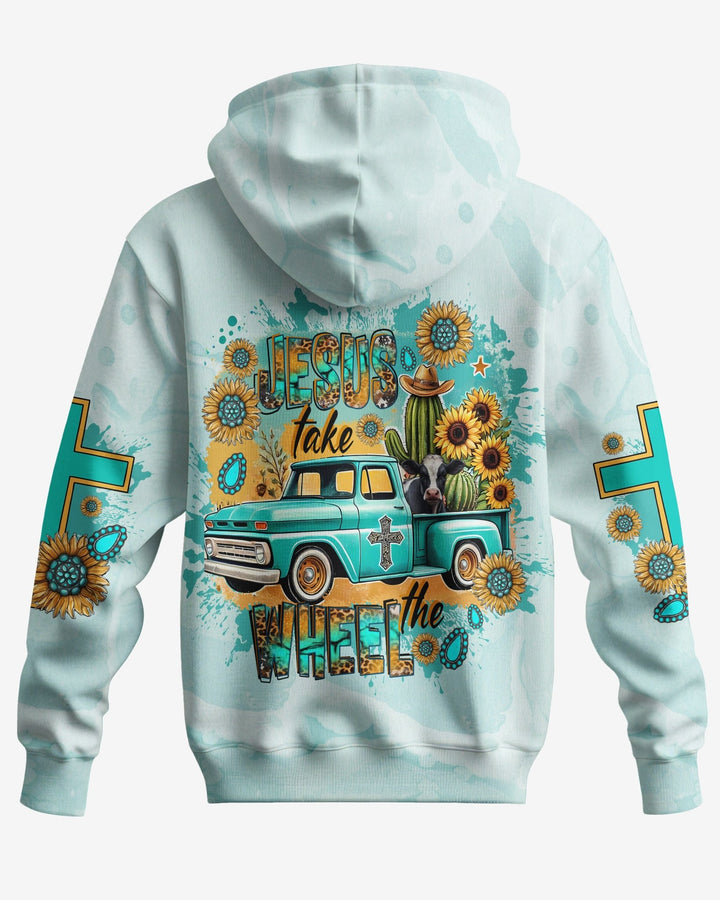 Jesus Take The Wheel All Over Print Zip Hoodie - Christ Color