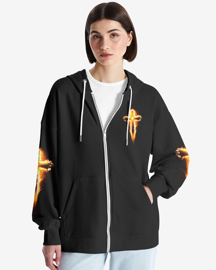 Awaken The Lion All Over Print Zip Hoodie - Christ Color