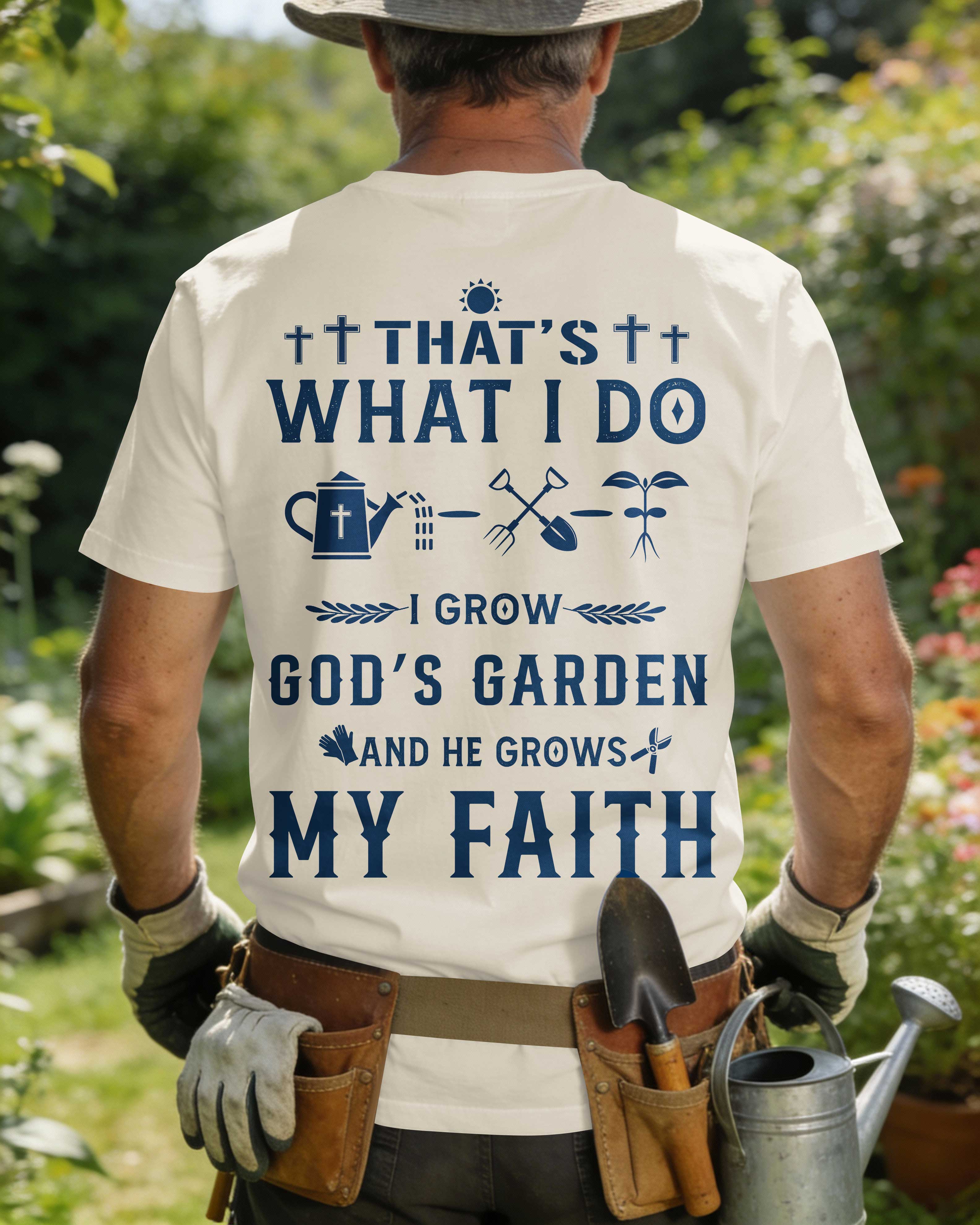 That's What I Do I Grow God's Garden And He Grows My Faith T-Shirt