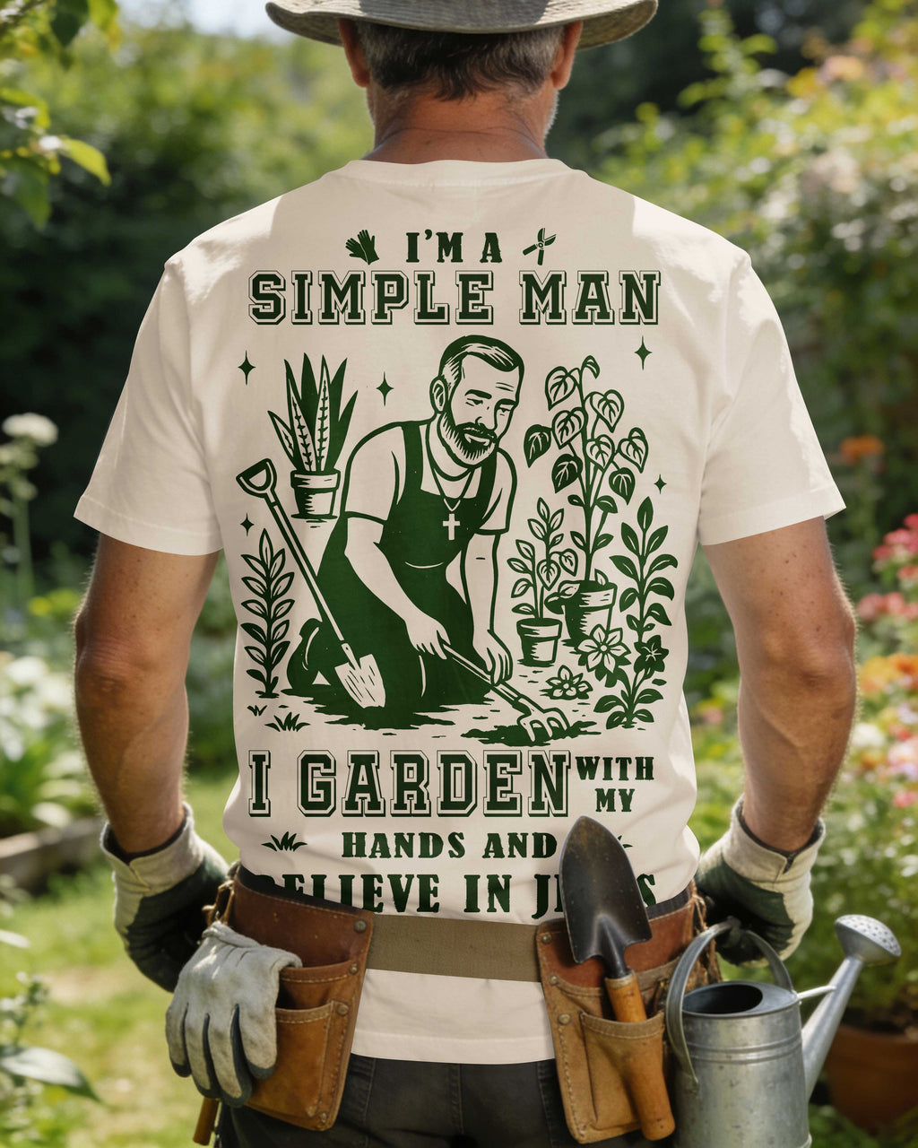 I'm A Simple Man I Garden With My Hands And Believe In Jesus T-Shirt