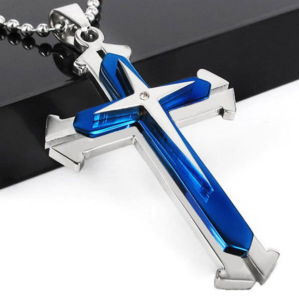 Vintage Crosses Pendant Necklace With Bead Chain Jewelry