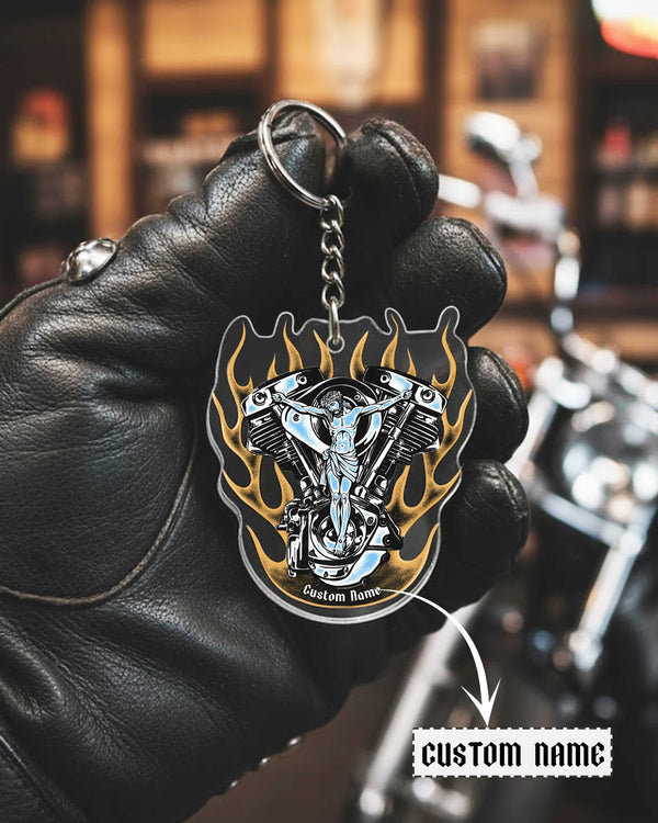 Christ in the Engine Personalized Keychain