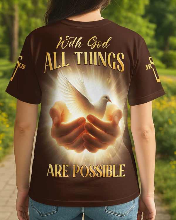 With God All Things Are Possible All Over Print T-Shirt