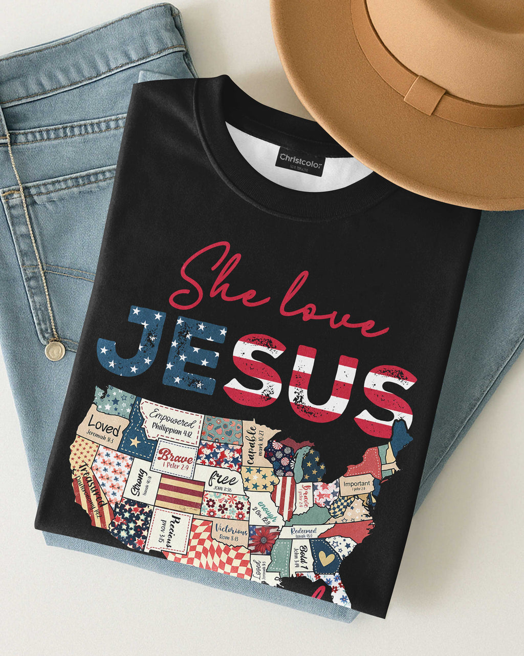 She Loves Jesus and America Too T-Shirt