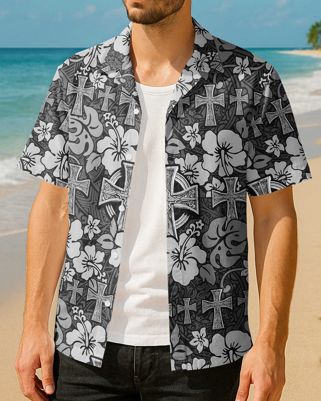 Celtic Cross Hibiscus Hawaiian T-Shirt