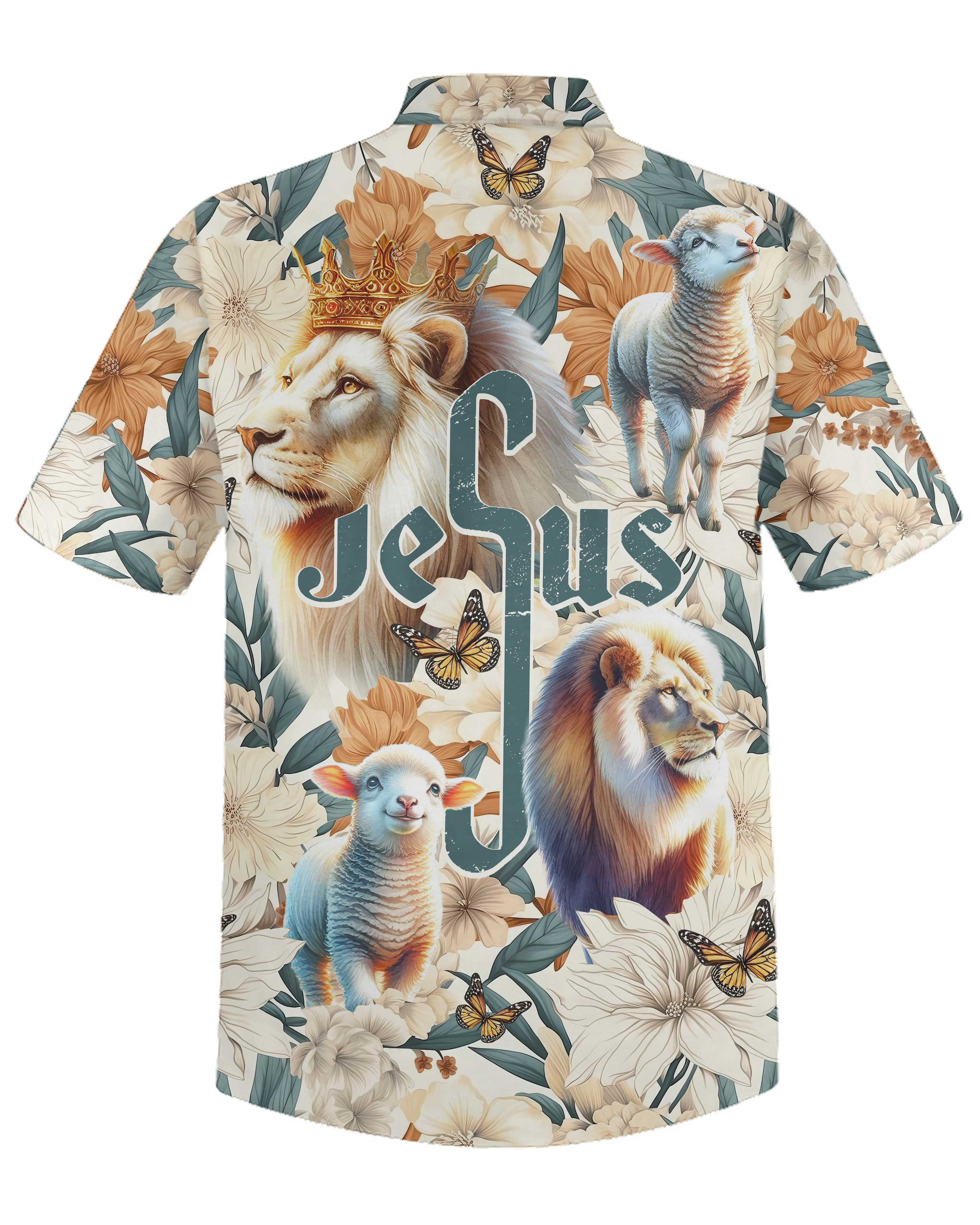 Jesus Lion and Lamb Hawaiian T-Shirt