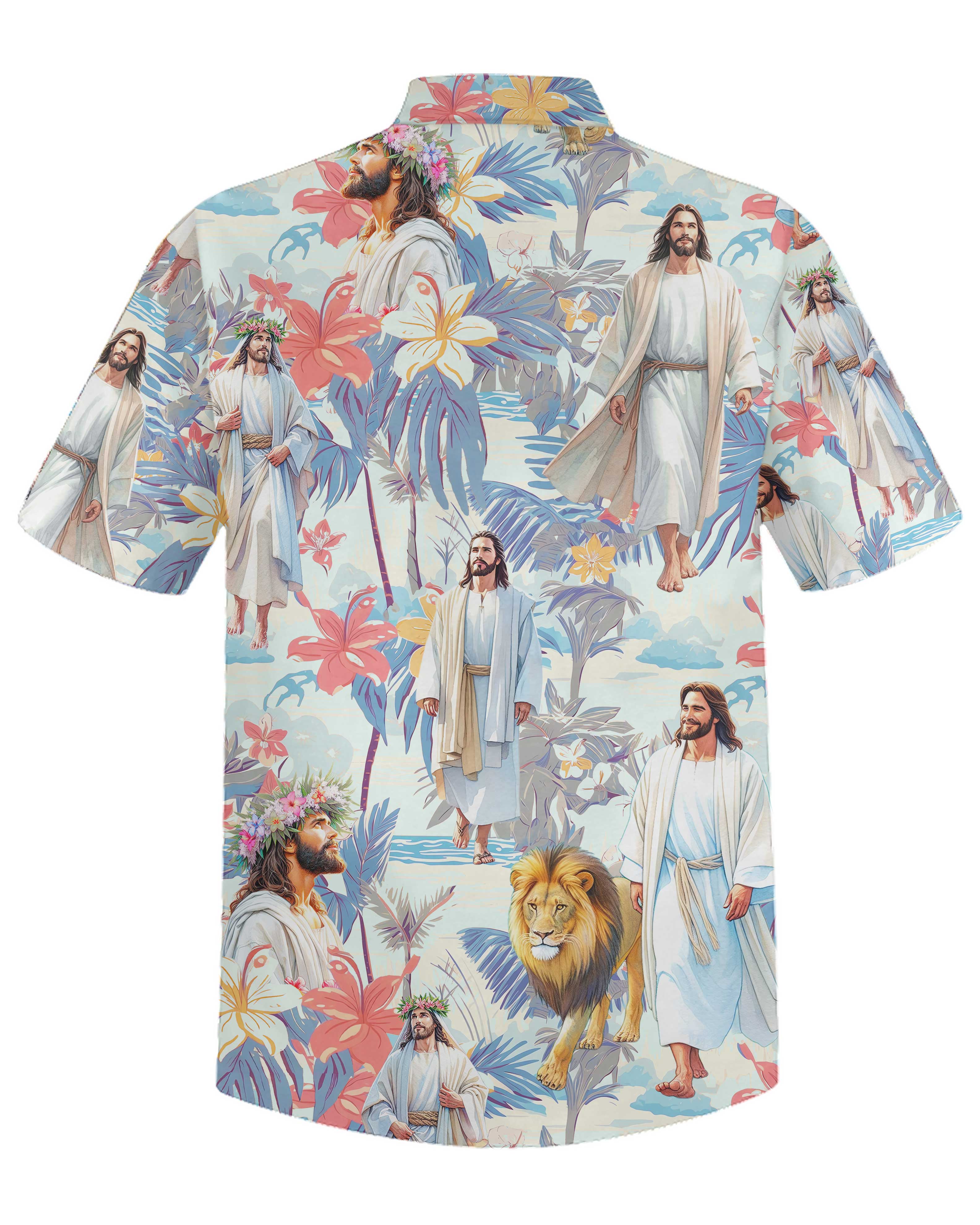 Jesus and Lion Tropical Hawaiian T-Shirt