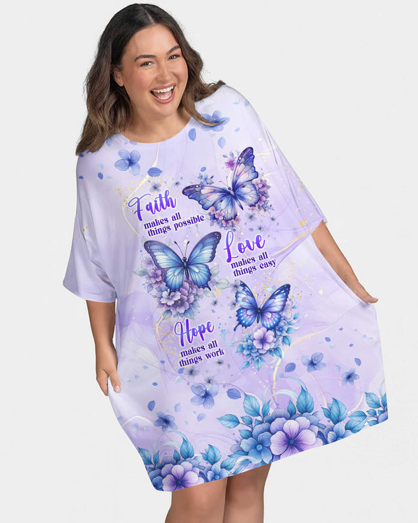 Faith Makes All Things Possible Love Makes All Things Easy Sleep Tee
