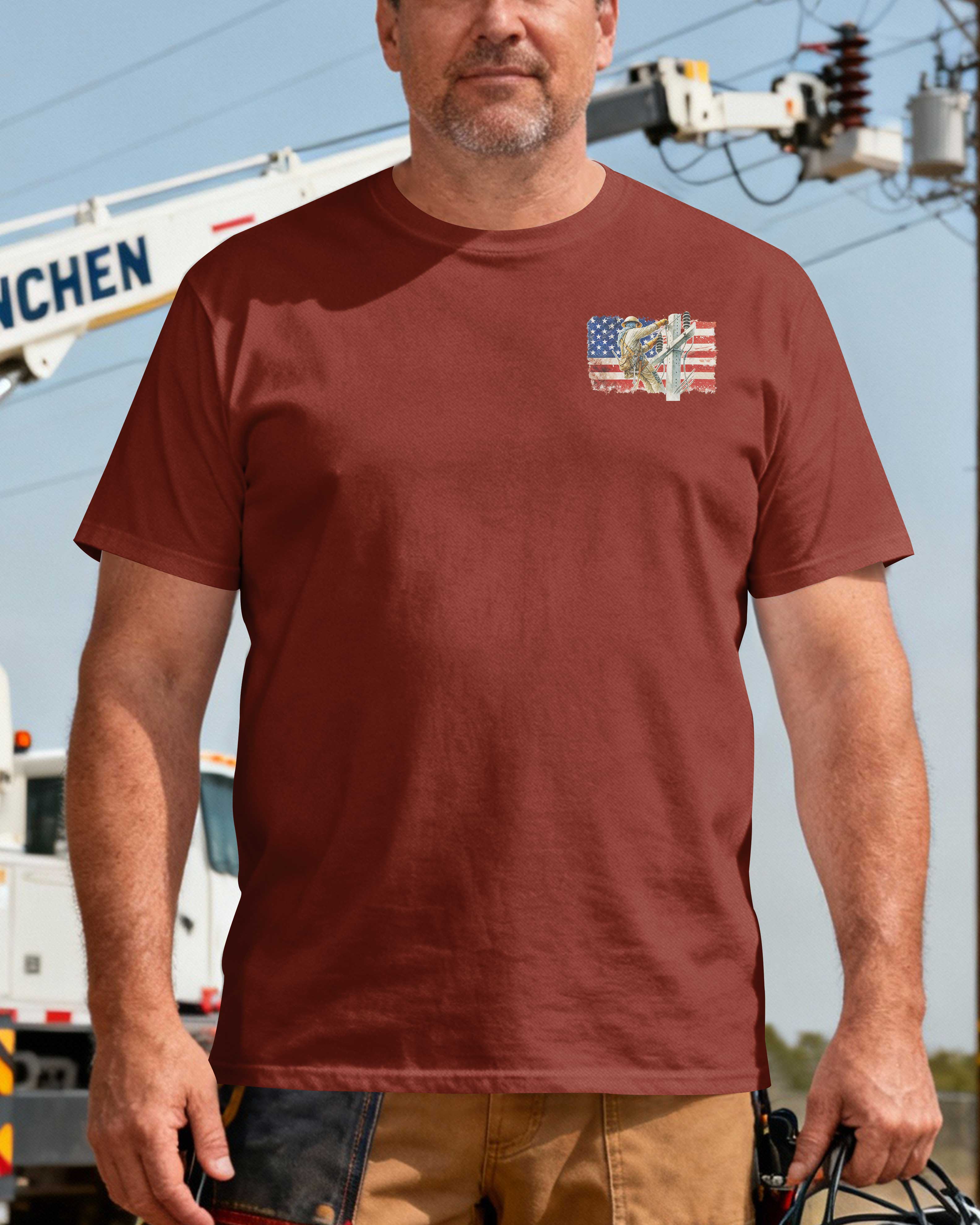 Retired Lineman Built By Grit Blessed By God T-Shirt