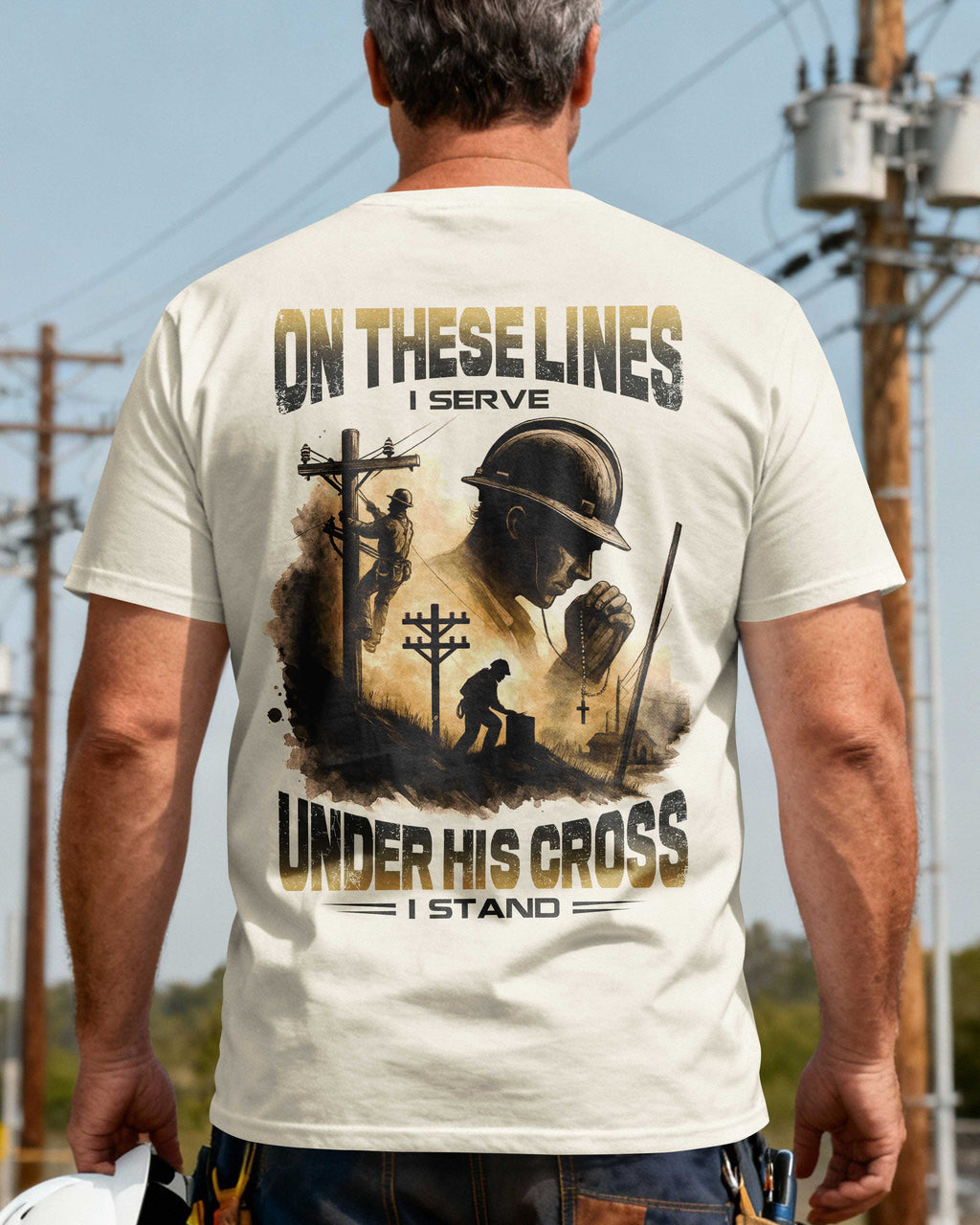 On These Lines I Serve Under His Cross I Stand T-Shirt