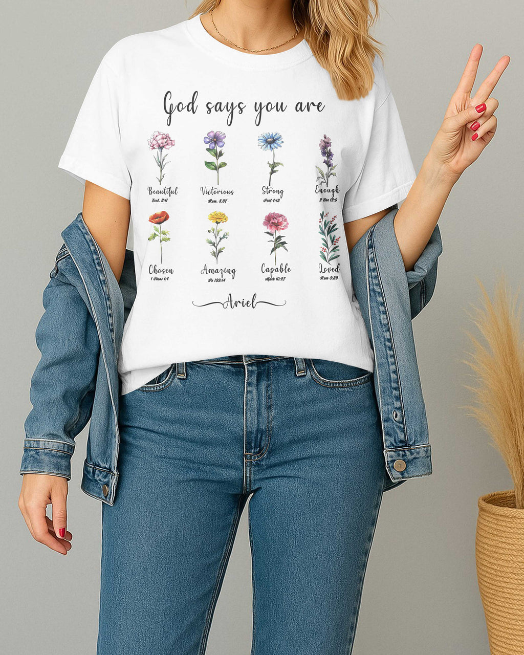 God Says You Are Beautiful Victorious Strong Enough Chosen Amazing Capable Loved T-Shirt
