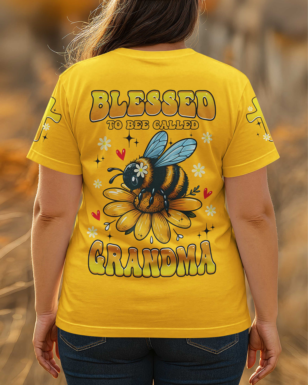 Blessed To Bee Called Grandma All Over Print T-Shirt