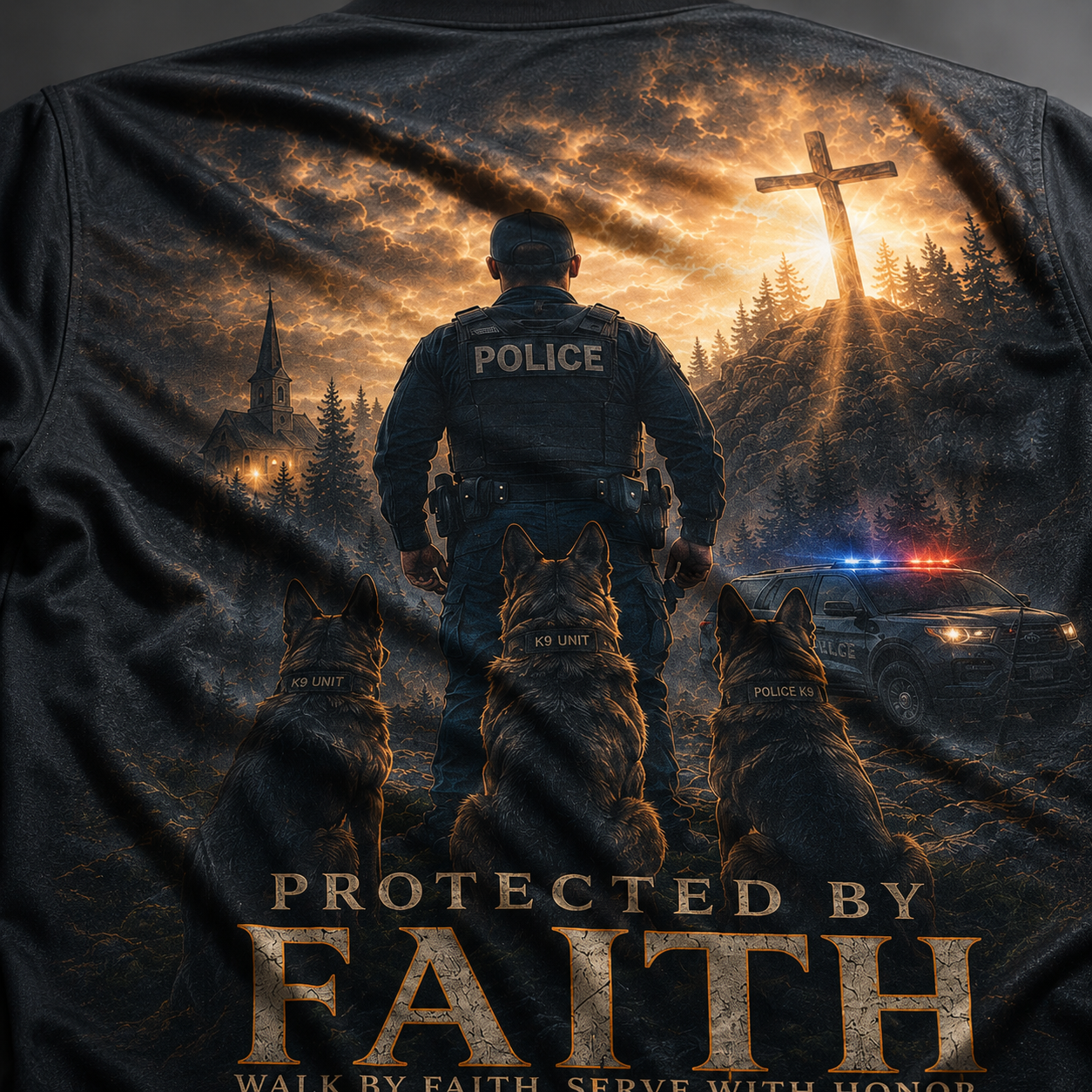 Protected By Faith Walk By Faith. Serve With Honor T-Shirt