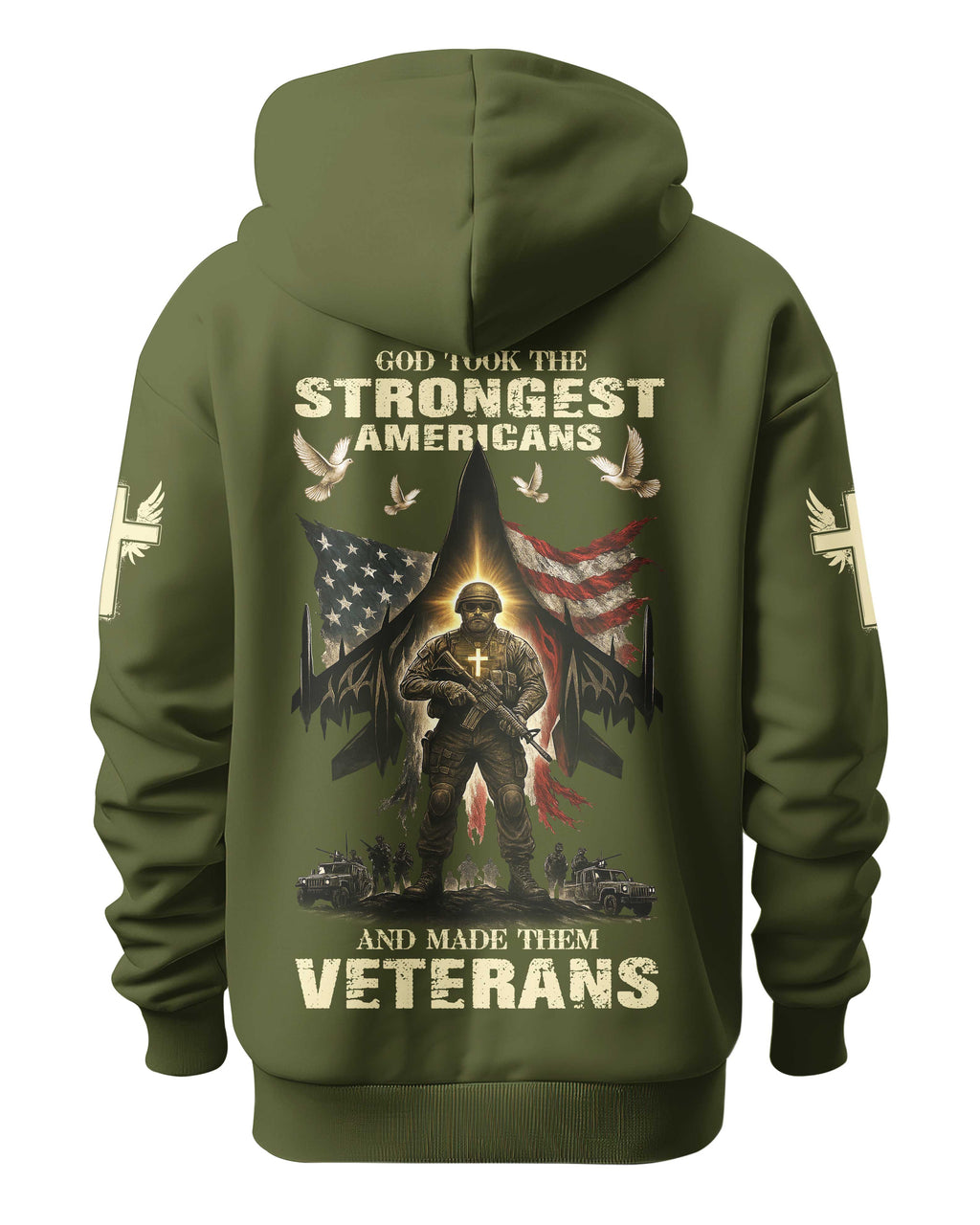 God Took The Strongest Americans All Over Print Hoodie
