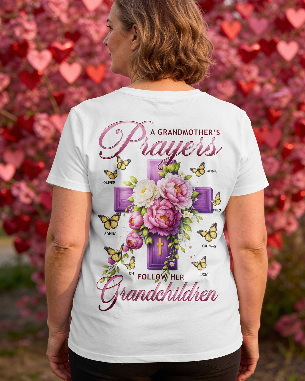 A Grandmother's Prayers Follow Her Grandchildren T-Shirt