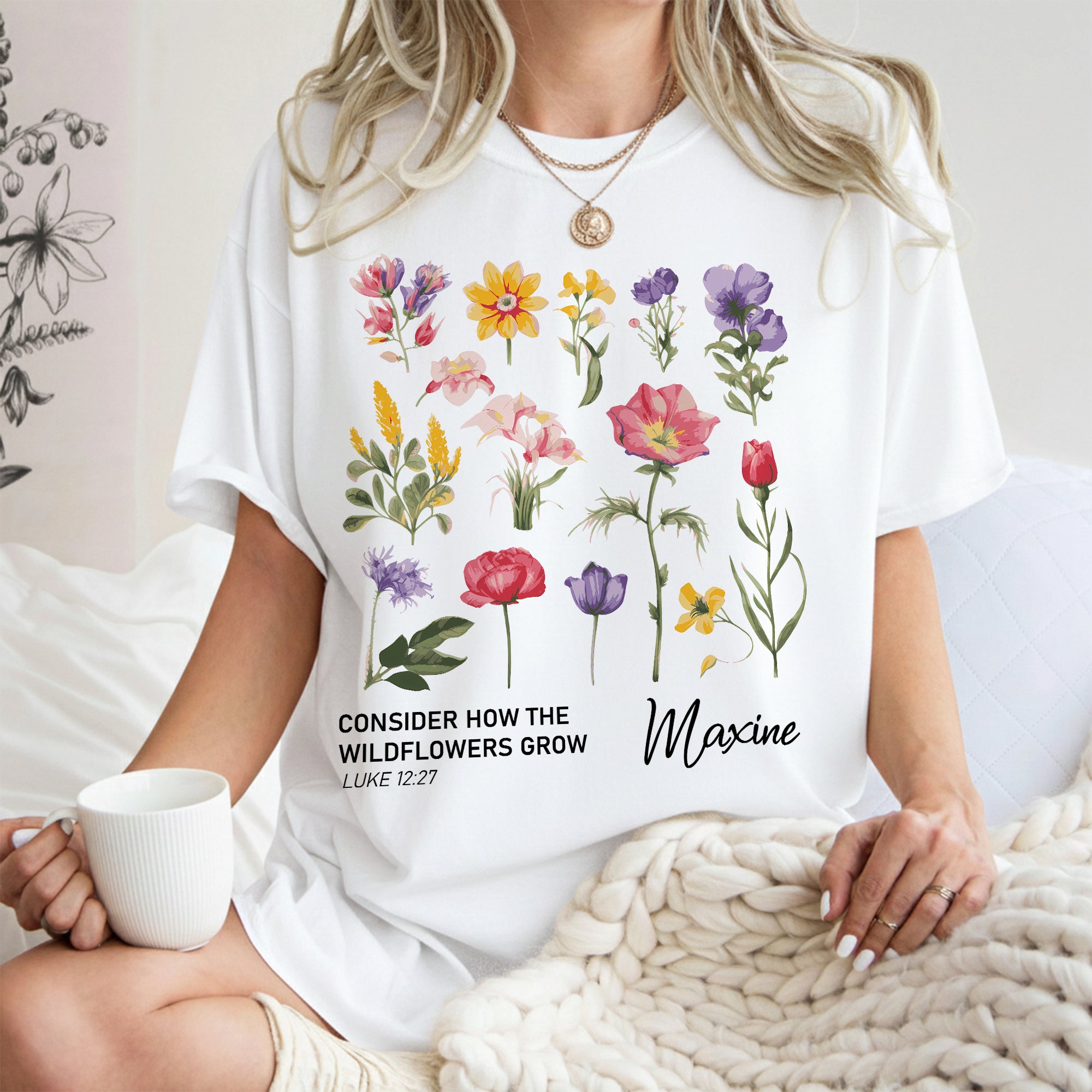 Consider How The Wildflowers Grow Luke 12:27 T-Shirt