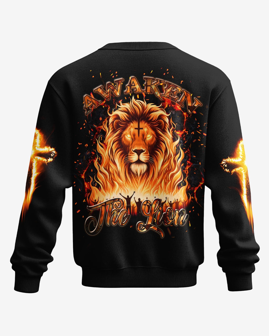 Awaken The Lion All Over Print Sweater - Christ Color