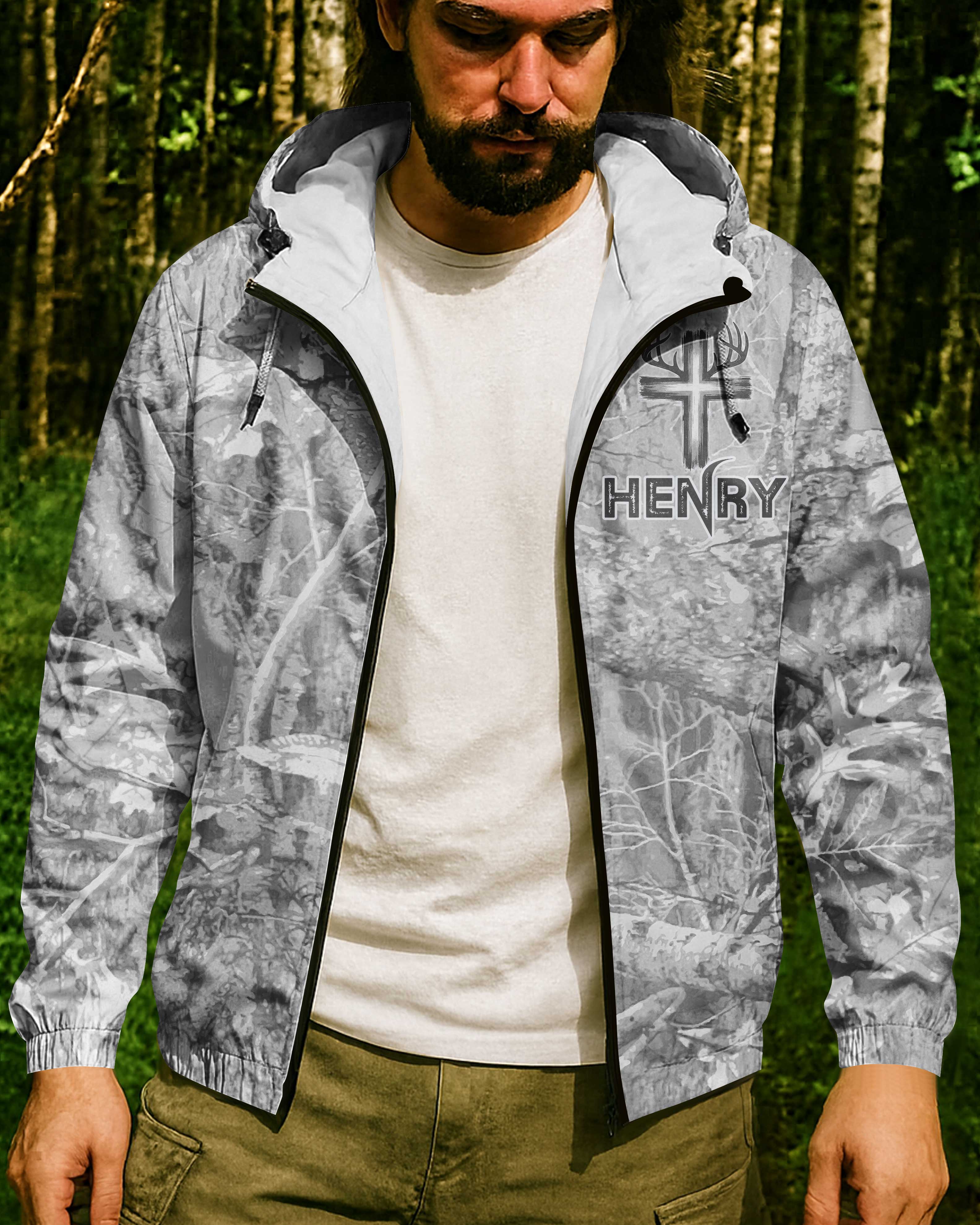 Custom Jesus is my savior Hunting is my therapy All Over Print Outdoor Jacket