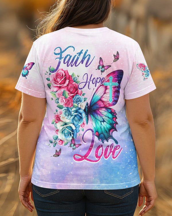 Faith Hope Love All Over Print T-shirt