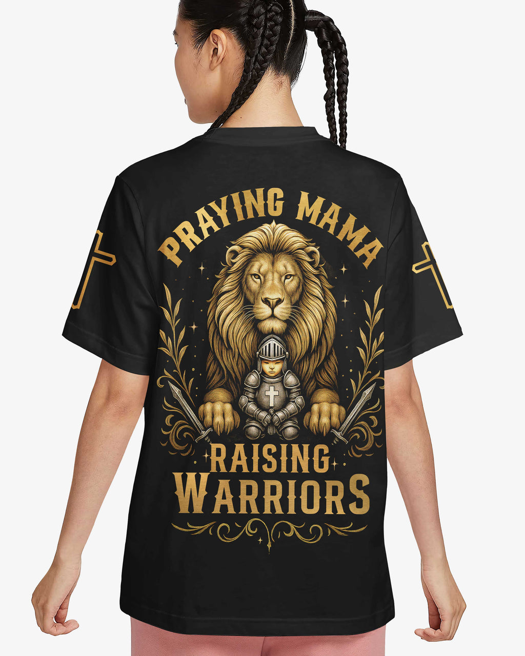 Praying Mama Raising Warriors All Over Print T-shirt