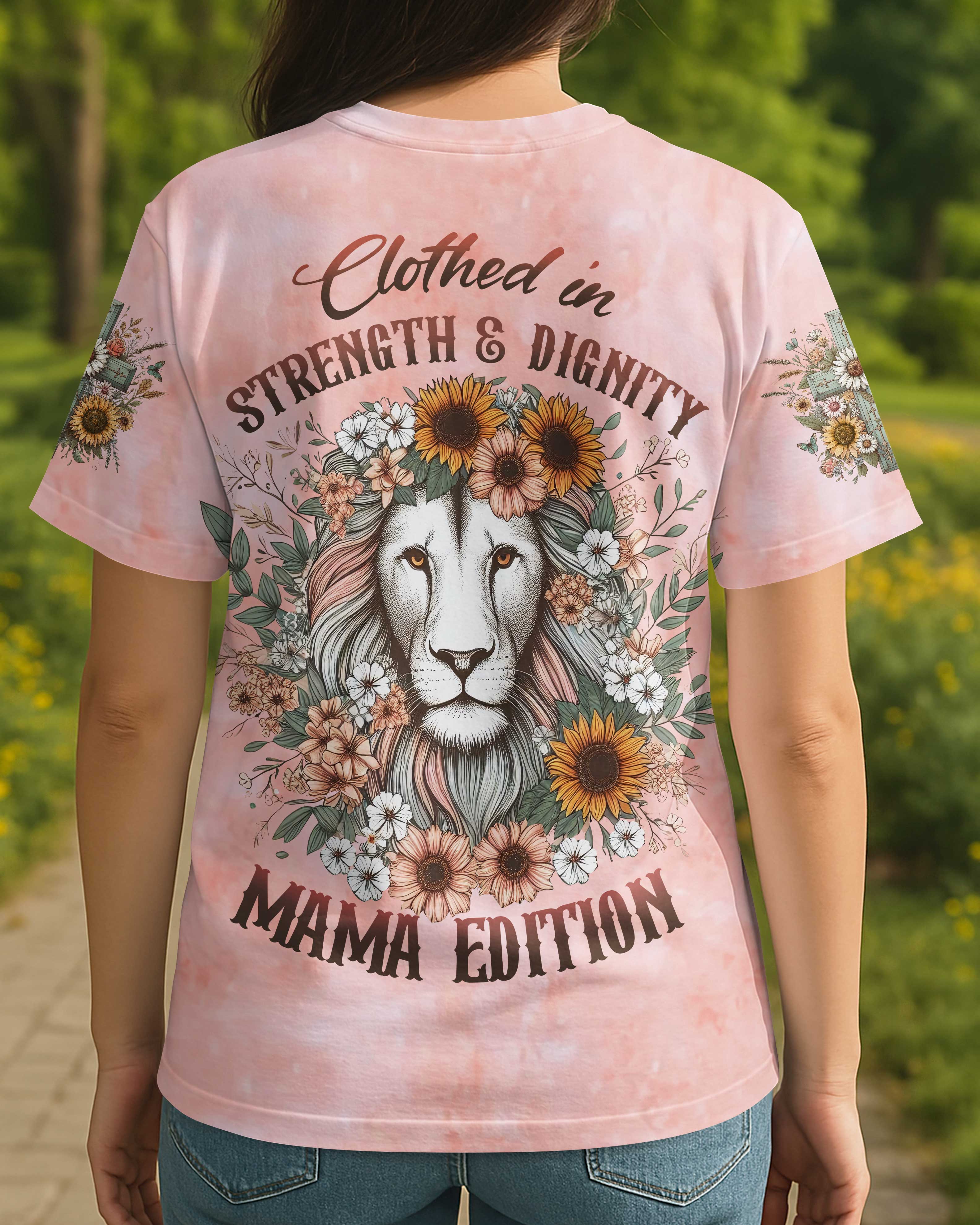 Clothed in Strength & Dignity – Mama Edition All Over Print T-shirt