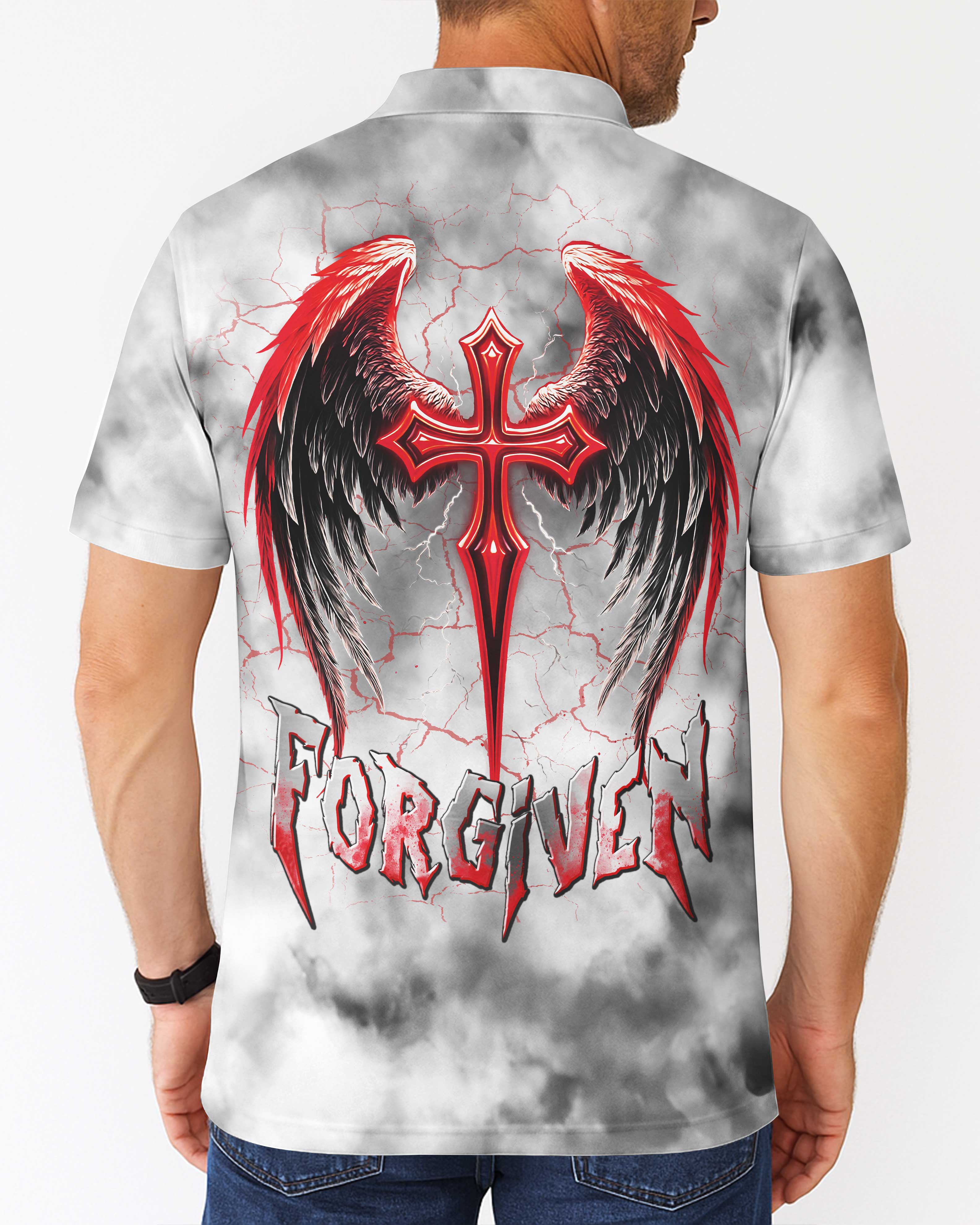 Forgiven All Over Print Polo T-Shirt