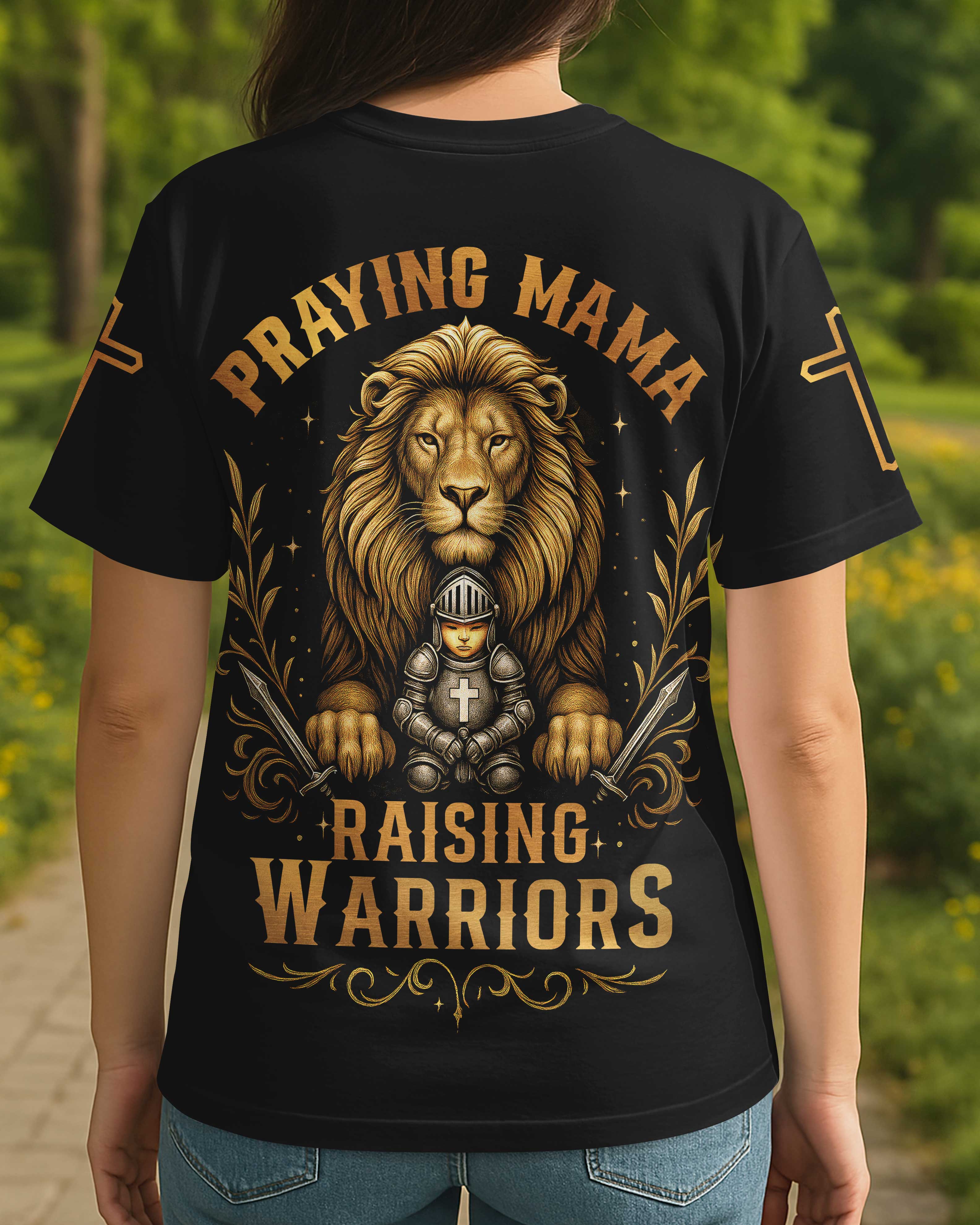 Praying Mama Raising Warriors All Over Print T-shirt