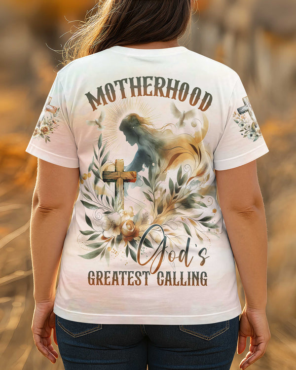 Motherhood: God’s Greatest Calling All Over Print T-shirt