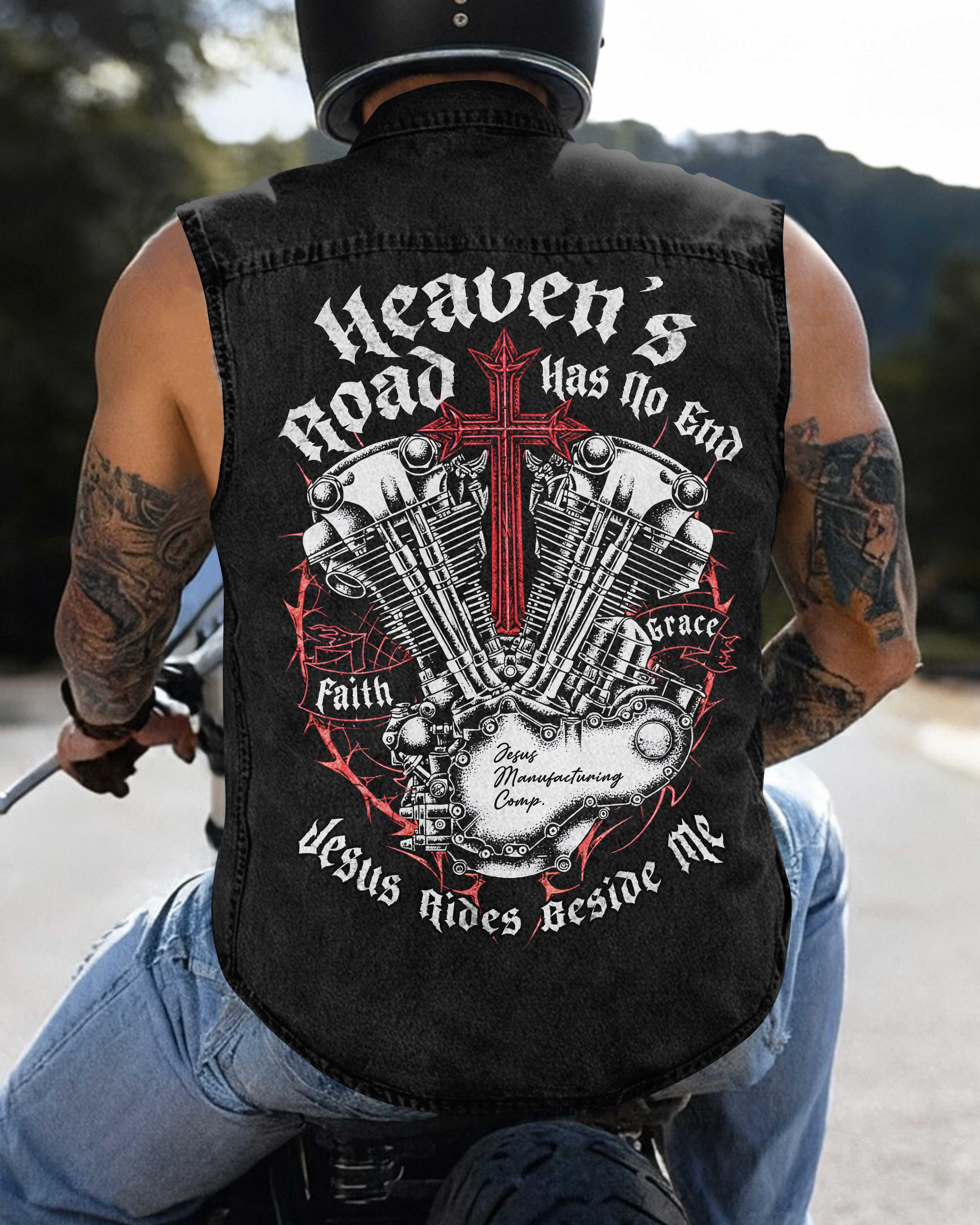 Heaven's Road For Sleevesless Denim T-Shirt
