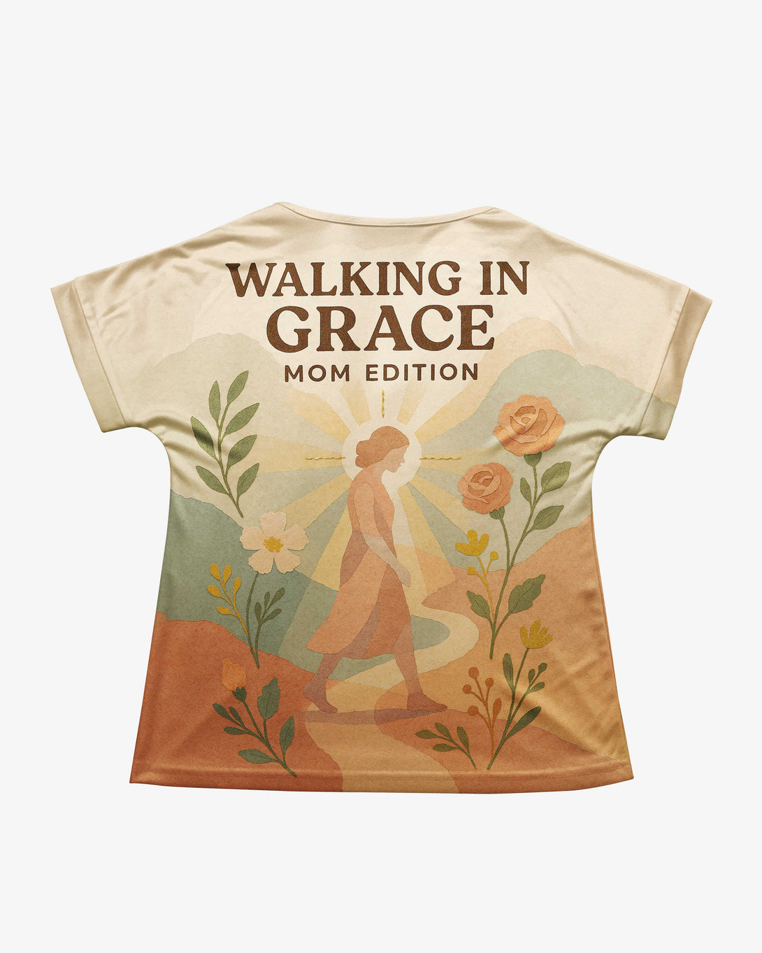 Walking in Grace/ Mom Edition All Over Print V-Neck Dolman Sleeves Shirt