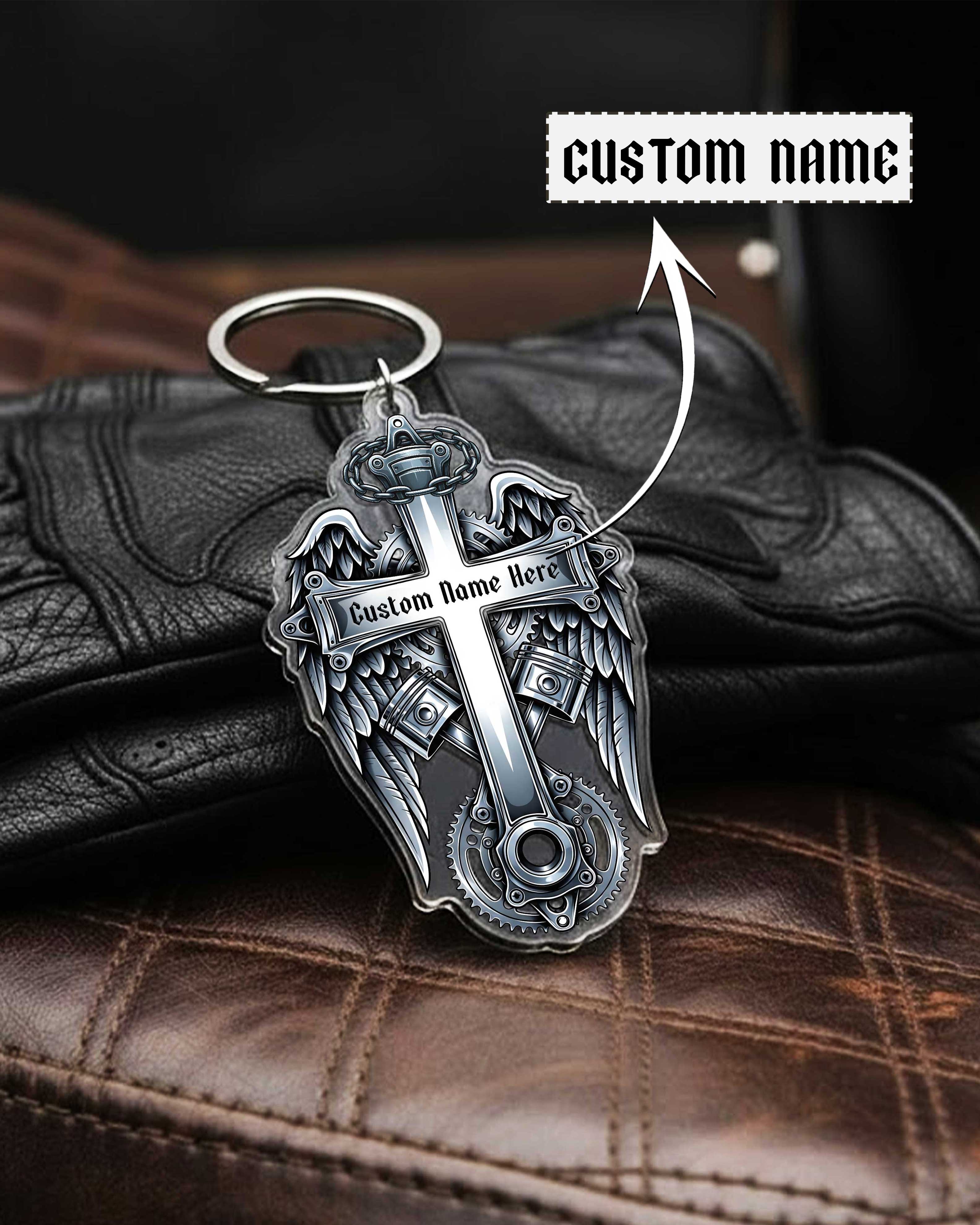 Faith Rides With Me Personalized Keychain
