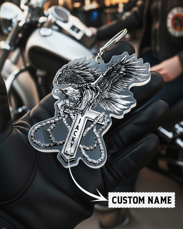Ride Under His Wings Personalized Keychain