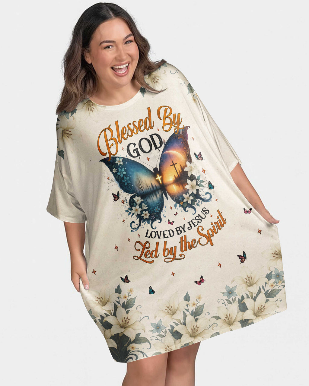 Blessed By God Loved By Jesus Led By The Spirit Sleep Tee