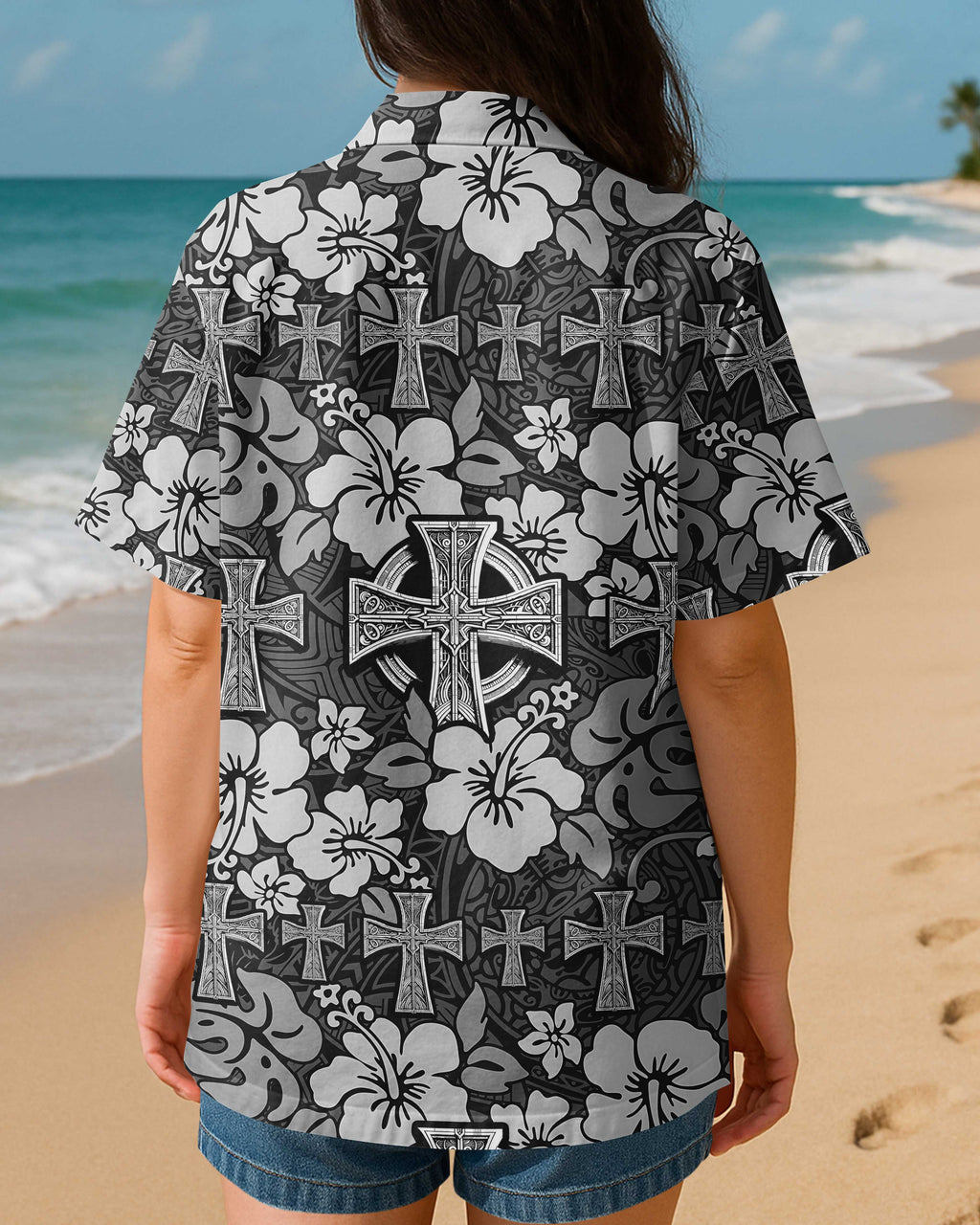 Celtic Cross Hibiscus Hawaiian T-Shirt